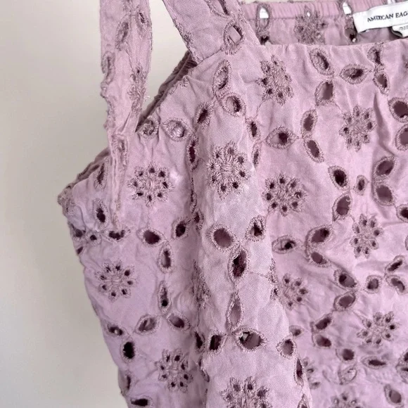 American Eagle Outfitters Eyelet Ruffle Tie Tank Top - Picture 9 of 12